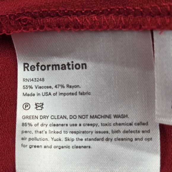 Reformation Lawrence Crimson High Slit One Shoulder Midi Dress Size 8 Sexy NEW - Picture 8 of 13